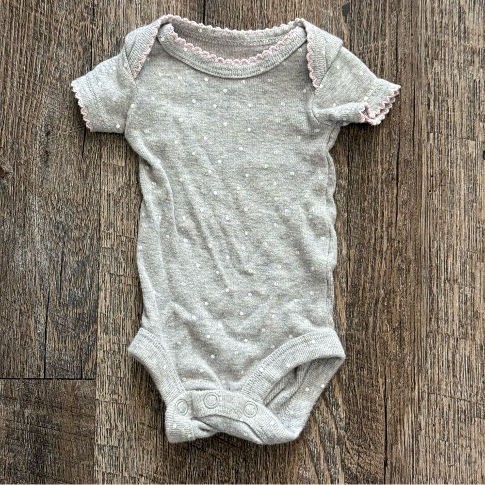 Grey Polka Dot Preemie Onesie (Bundle!)